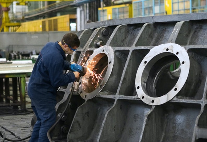 Job contractor welder wearing safety gears