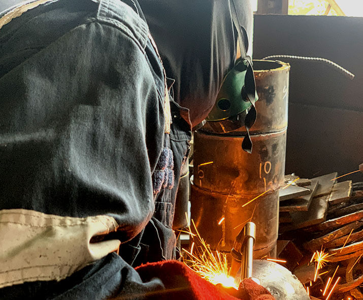welder using gas welding technique