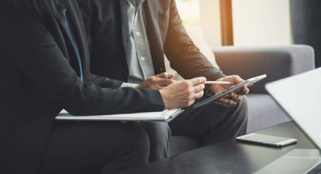 Service provider higher ups discussing business