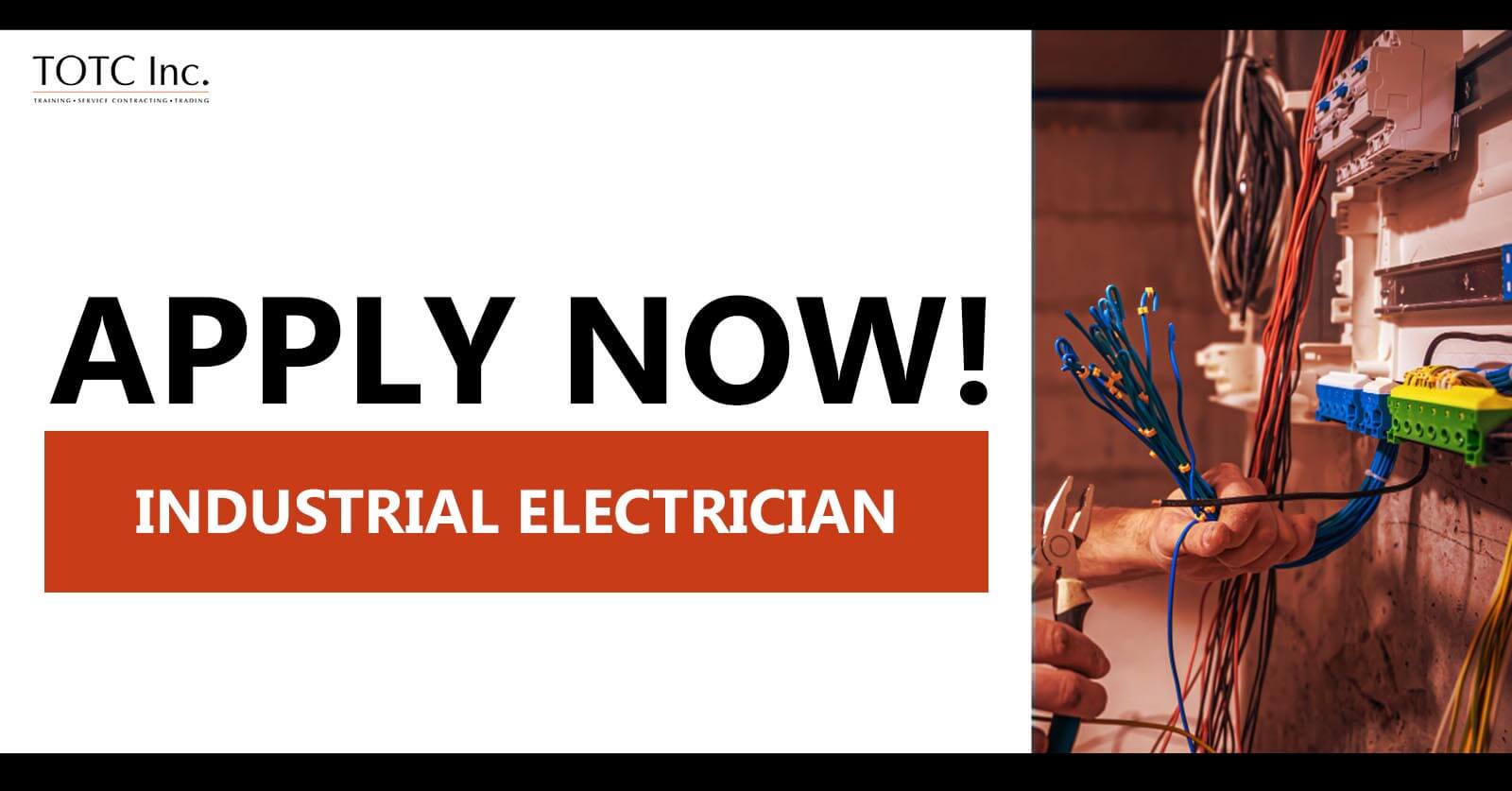 Looking for Industrial Electrician Job Hiring at TOTC Inc.