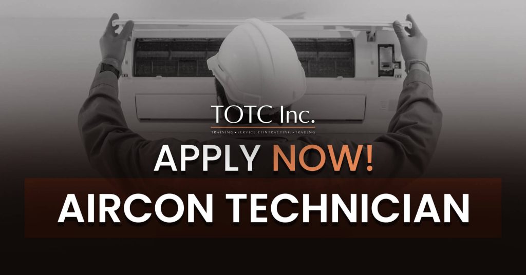 TOTC Inc. is a leading service provider specializing in offering comprehensive solutions and is currently hiring for Aircon Technician