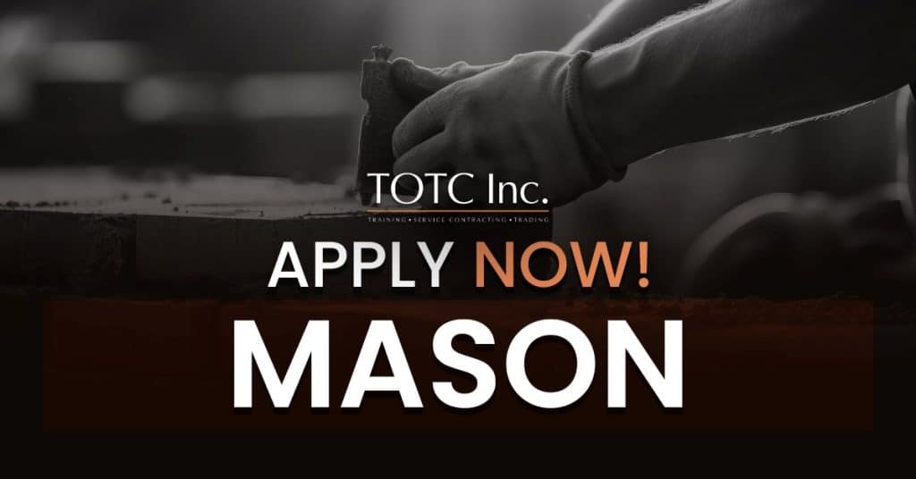 TOTC Inc. is a leading service provider specializing in offering comprehensive solutions across various industries and is currently hiring for Mason