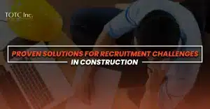 HR manager at the office figuring out solutions for recruitment challenges in construction